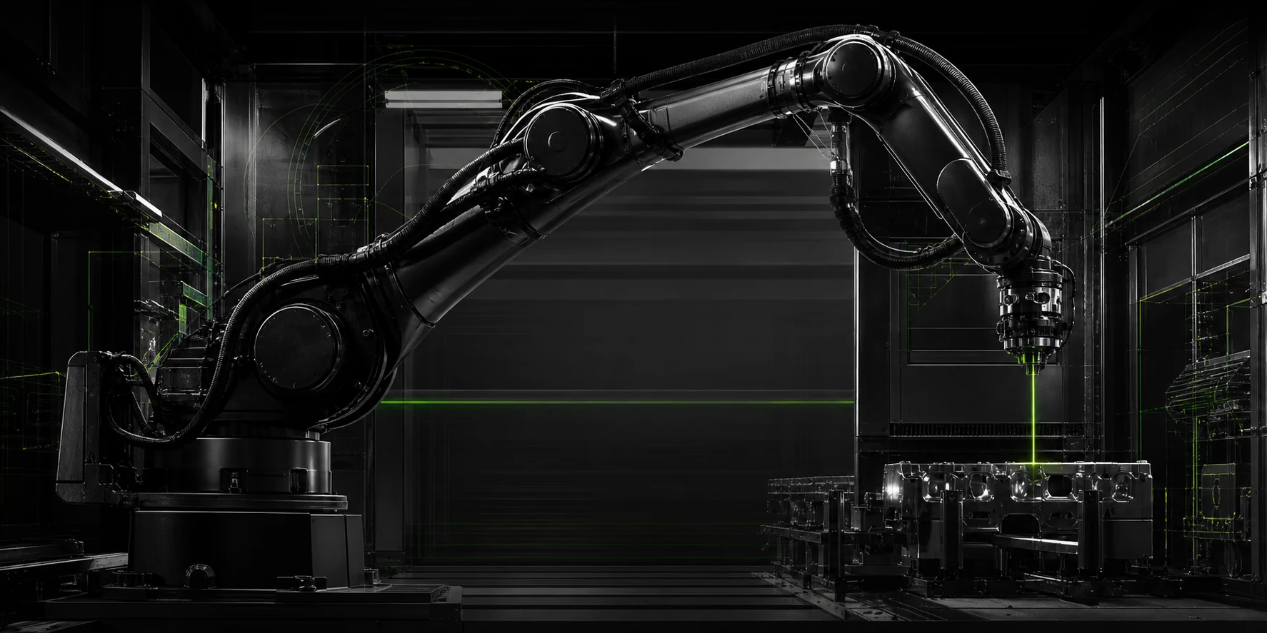 工場で動くロボットアーム