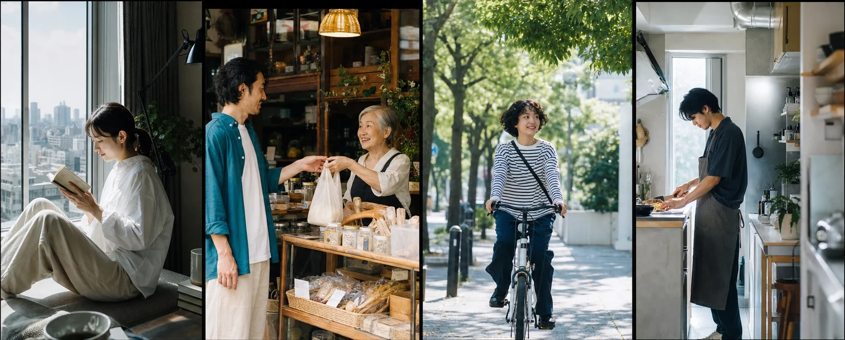 街で暮らす人の自然なポートレート