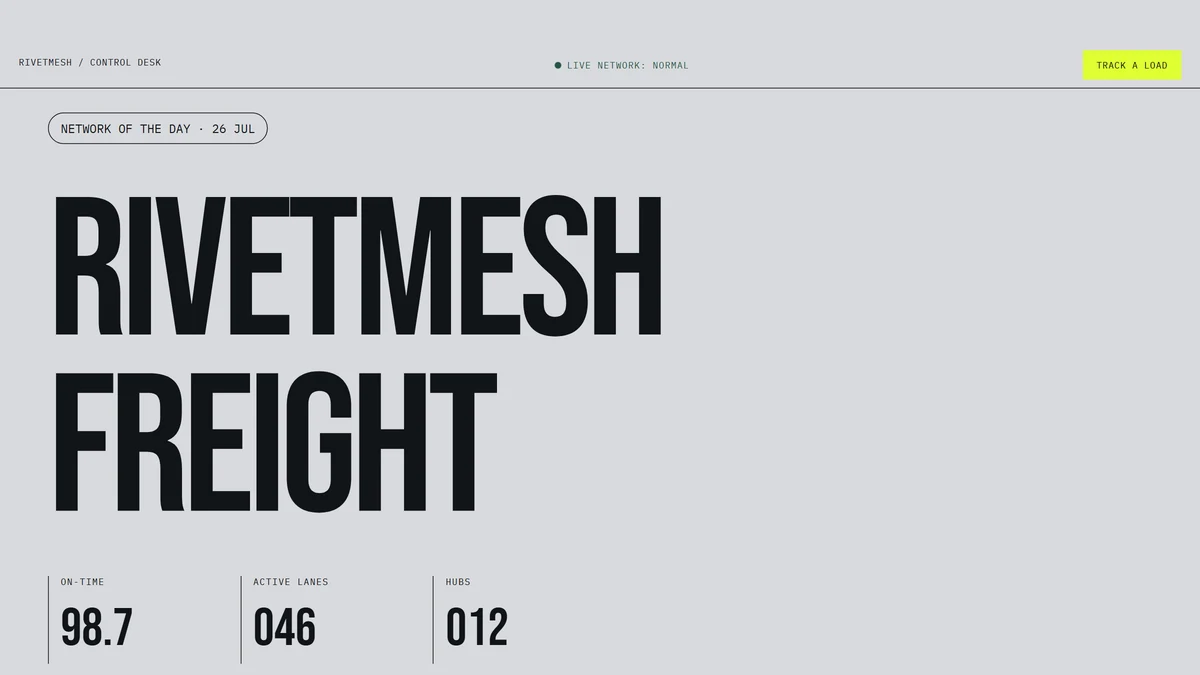 RIVETMESH FREIGHT トップページのヒーロー